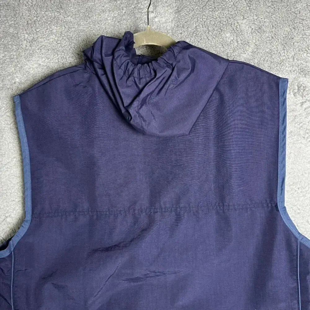 Wilson Men's Large Blue Vest Full Zip Hooded Tennis Golf Outdoor Activewear EUC